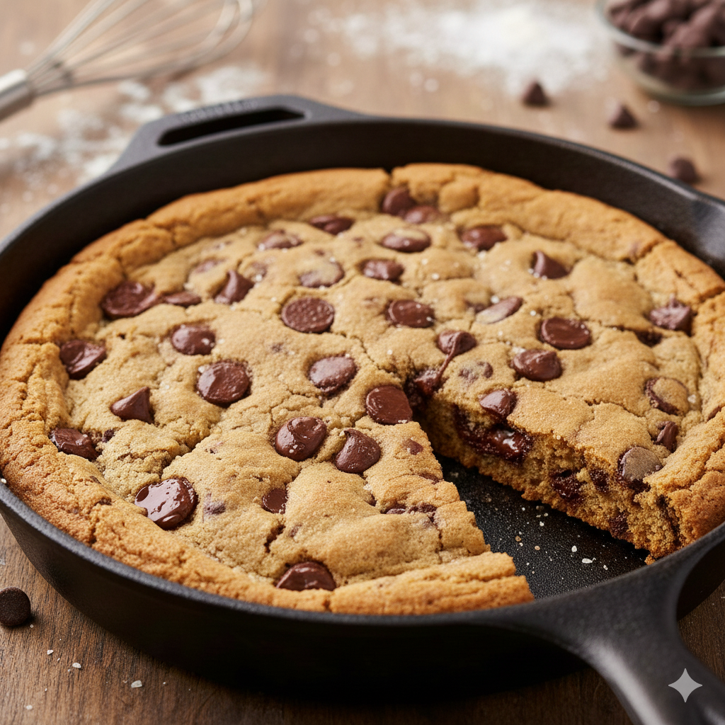 Giant chocolate chip cookie in premium gift packaging