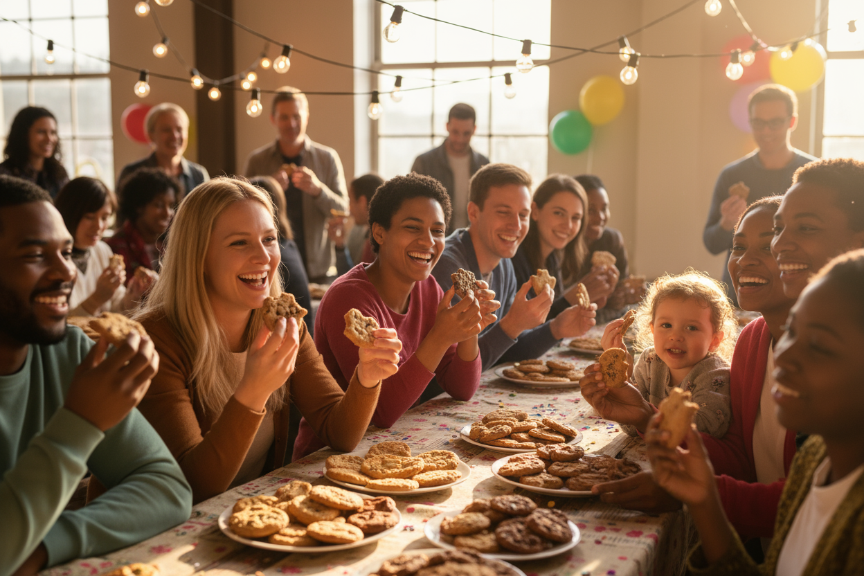 A collection events of people eaten cookies 
